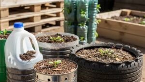 Budget indoor plants in recycled containers for 2025