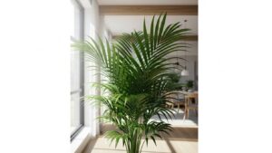 Lush Kentia Palm in a bright interior setting, enhancing air quality