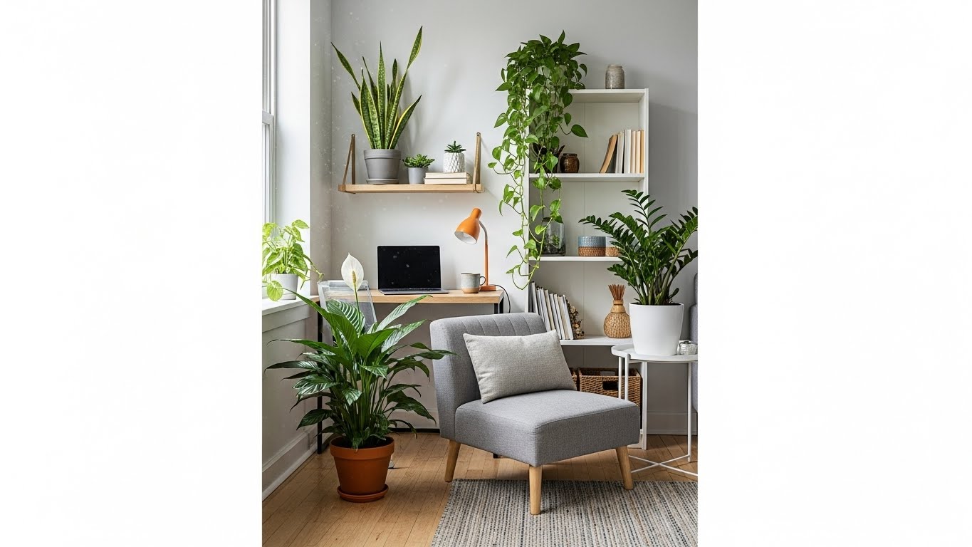 Indoor plants in small apartment for air purification