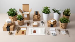 Various potted plants and packaging from top online plant stores