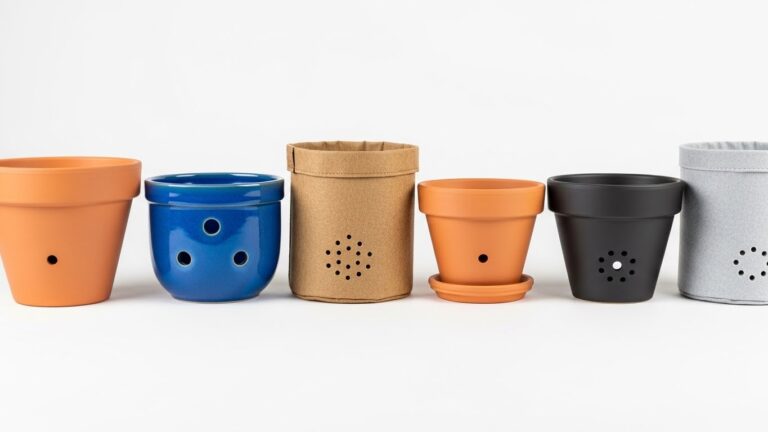 Variety of pots for begonias promoting drainage, size, and aesthetic appeal