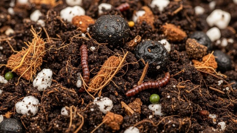 Rich potting mix for Dracaena plants with nutrients and organic matter.