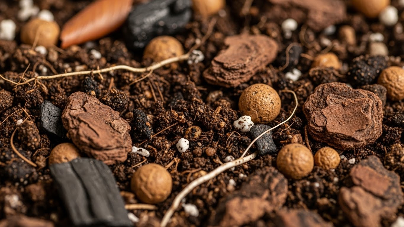 Optimal soil mix for fiddle leaf fig with components for good drainage