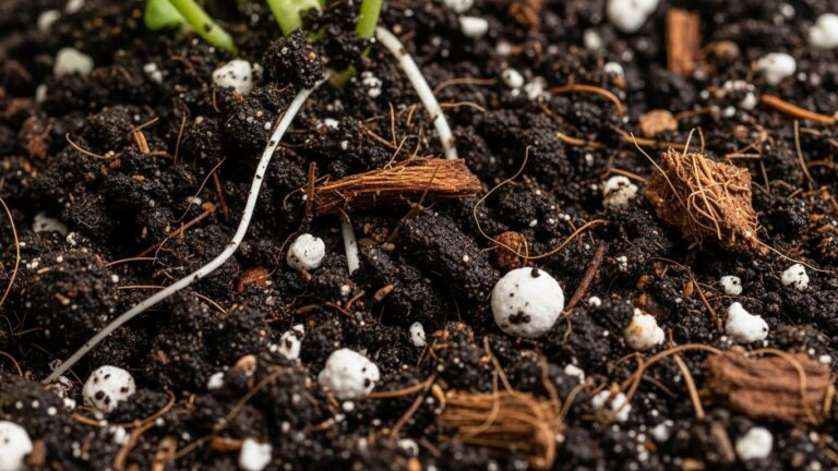 Close-up of nutrient-rich soil mix perfect for healthy Fittonia plant growth