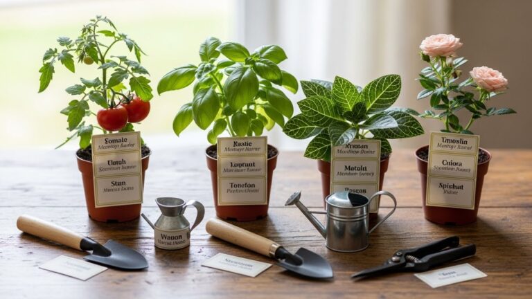 Budget gardening starter kit with pots, soil, and tools under $50.
