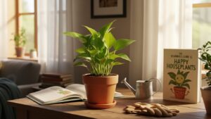 Beginner's guide to houseplants with a vibrant potted plant