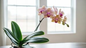 Beautiful Phalaenopsis orchid in sunlight, perfect for indoor gardening