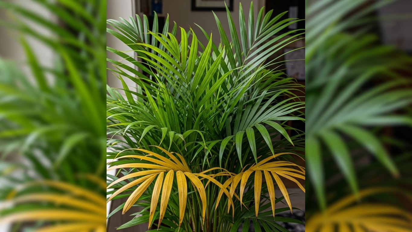 Indoor Areca Palm with vibrant green and yellow fronds