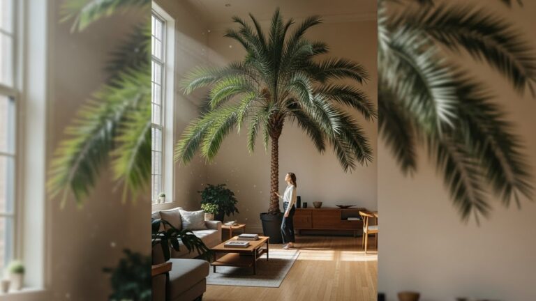 Indoor parlor palm in a sunlit room, safe for pets