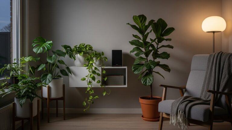 Indoor plants thriving in low light, showcasing low-maintenance options for home decor.