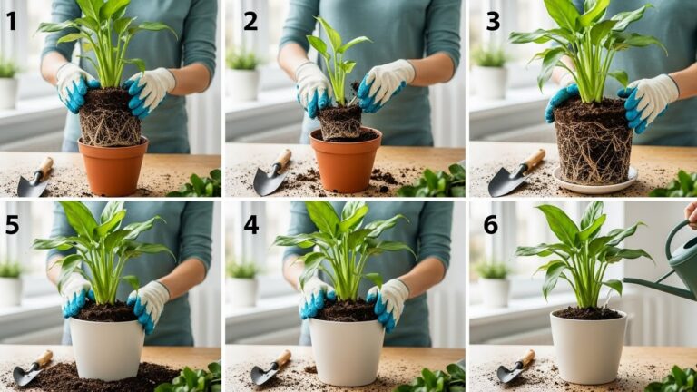 Step-by-step guide on repotting and watering plants for beginners