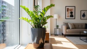 ZZ Plant in modern apartment with natural light and stylish decor